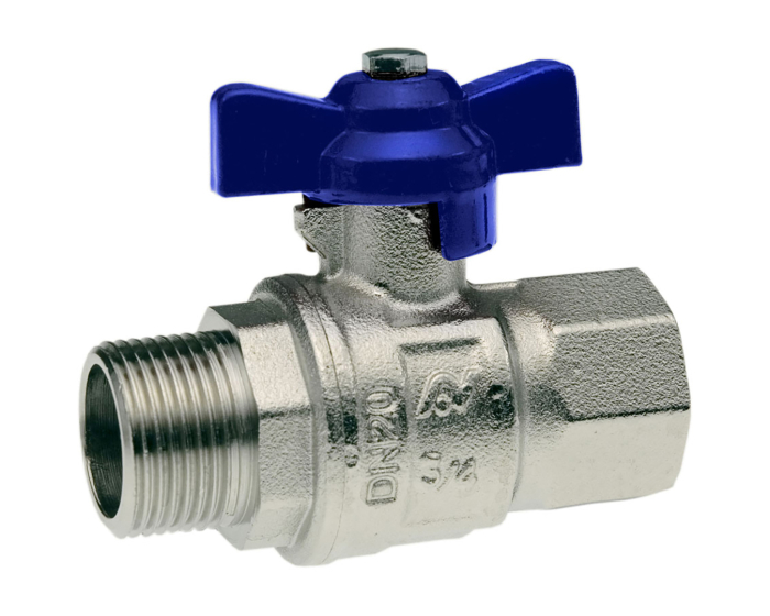 Brass ball valve VS43 BSP MF blue aluminium butterfly handle 1/4''
